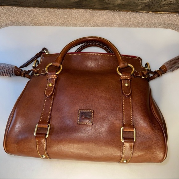 Dooney & Bourke Small Florentine Satchel in chestnut with Strap - Picture 8 of 12
